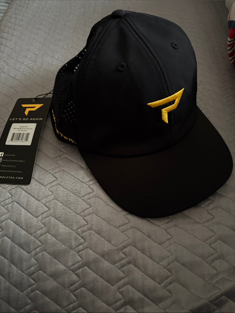 Black Pickleball Cap with Yellow Logo